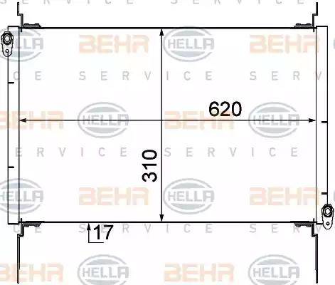 BEHR HELLA Service 8FC 351 309-091 - Конденсатор, кондиціонер autocars.com.ua