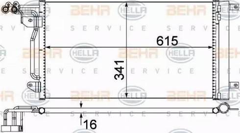 BEHR HELLA Service 8FC 351 309-134 - Конденсатор, кондиціонер autocars.com.ua