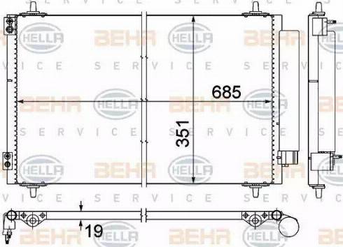 BEHR HELLA Service 8FC 351 309-411 - Конденсатор, кондиціонер autocars.com.ua