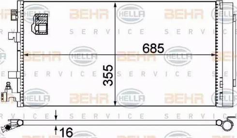 BEHR HELLA Service 8FC 351 310-544 - Конденсатор, кондиціонер autocars.com.ua