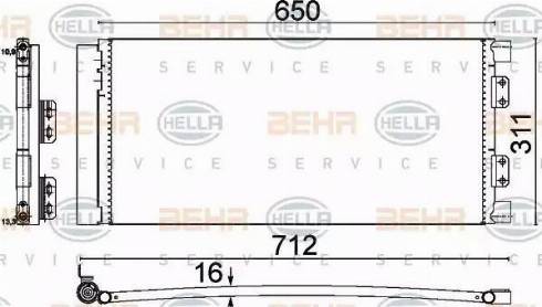 BEHR HELLA Service 8FC 351 310-661 - Конденсатор, кондиціонер autocars.com.ua