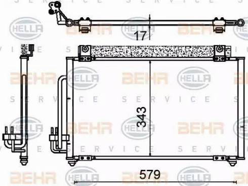 BEHR HELLA Service 8FC 351 310-751 - Конденсатор, кондиціонер autocars.com.ua