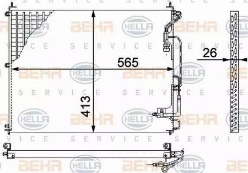 BEHR HELLA Service 8FC 351 317-221 - Конденсатор, кондиціонер autocars.com.ua