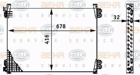 BEHR HELLA Service 8FC 351 317-251 - Конденсатор, кондиціонер autocars.com.ua