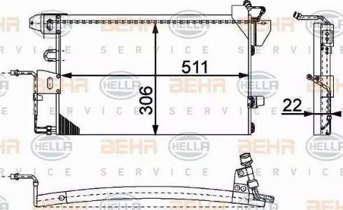 BEHR HELLA Service 8FC 351 317-311 - Конденсатор, кондиціонер autocars.com.ua