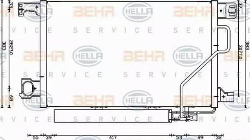 BEHR HELLA Service 8FC 351 317-504 - Конденсатор, кондиціонер autocars.com.ua