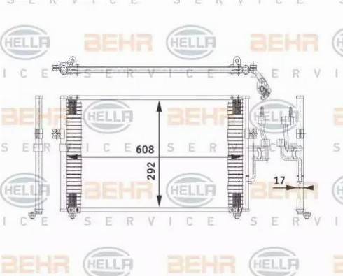 BEHR HELLA Service 8FC 351 318-051 - Конденсатор, кондиціонер autocars.com.ua