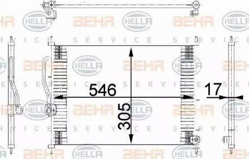 BEHR HELLA Service 8FC 351 318-081 - Конденсатор, кондиціонер autocars.com.ua