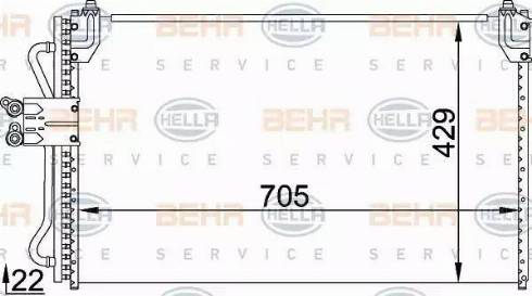 BEHR HELLA Service 8FC 351 318-321 - Конденсатор, кондиціонер autocars.com.ua