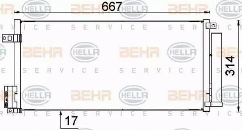 BEHR HELLA Service 8FC 351 319-161 - Конденсатор, кондиціонер autocars.com.ua