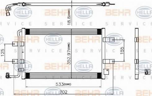 BEHR HELLA Service 8FC 351 319-311 - Конденсатор, кондиціонер autocars.com.ua