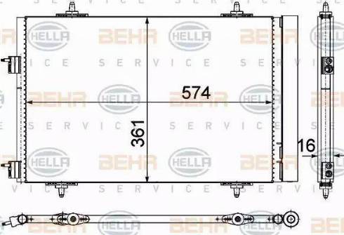 BEHR HELLA Service 8FC 351 319-441 - Конденсатор, кондиціонер autocars.com.ua