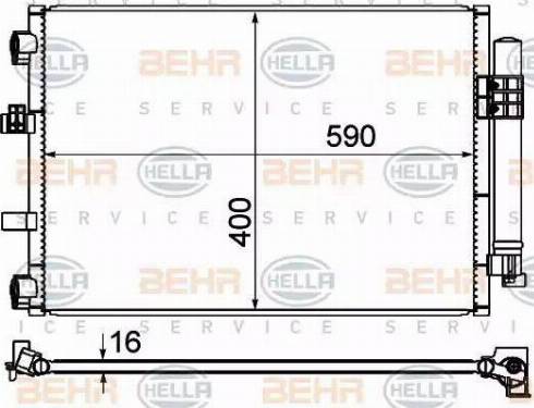 BEHR HELLA Service 8FC 351 344-554 - Конденсатор, кондиціонер autocars.com.ua