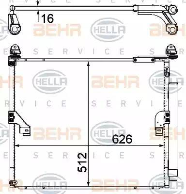 BEHR HELLA Service 8FC 351 344-564 - Конденсатор, кондиціонер autocars.com.ua