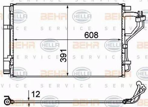 BEHR HELLA Service 8FC 351 344-624 - Конденсатор, кондиціонер autocars.com.ua