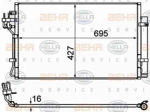 BEHR HELLA Service 8FC 351 344-644 - Конденсатор, кондиціонер autocars.com.ua