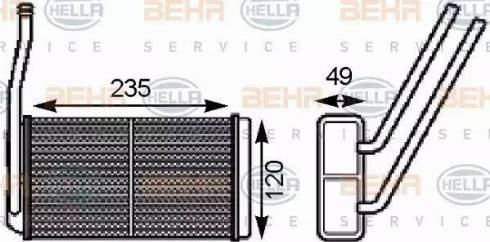BEHR HELLA Service 8FH 351 000-161 - Теплообмінник, опалення салону autocars.com.ua