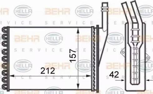 BEHR HELLA Service 8FH 351 024-351 - Теплообмінник, опалення салону autocars.com.ua