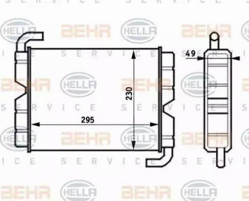 BEHR HELLA Service 8FH 351 024-381 - Теплообмінник, опалення салону autocars.com.ua