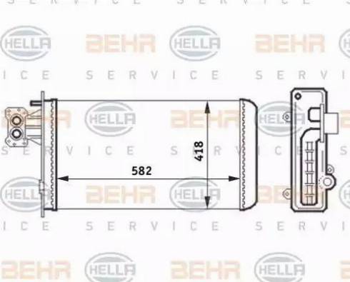 BEHR HELLA Service 8FH 351 024-451 - Теплообмінник, опалення салону autocars.com.ua