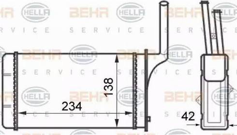 BEHR HELLA Service 8FH 351 024-461 - Теплообмінник, опалення салону autocars.com.ua