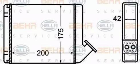 BEHR HELLA Service 8FH 351 308-131 - Теплообмінник, опалення салону autocars.com.ua