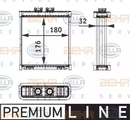 BEHR HELLA Service 8FH 351 311-121 - Теплообмінник, опалення салону autocars.com.ua