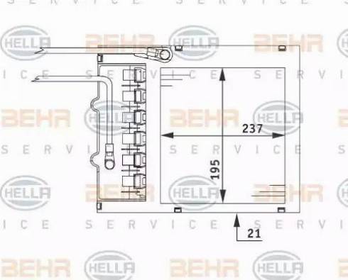 BEHR HELLA Service 8FH 351 311-151 - Теплообмінник, опалення салону autocars.com.ua