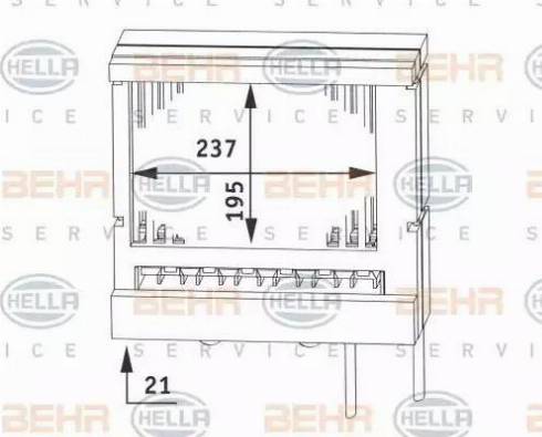 BEHR HELLA Service 8FH 351 311-241 - Теплообмінник, опалення салону autocars.com.ua