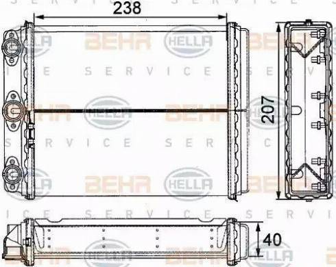 BEHR HELLA Service 8FH 351 311-611 - Теплообмінник, опалення салону autocars.com.ua