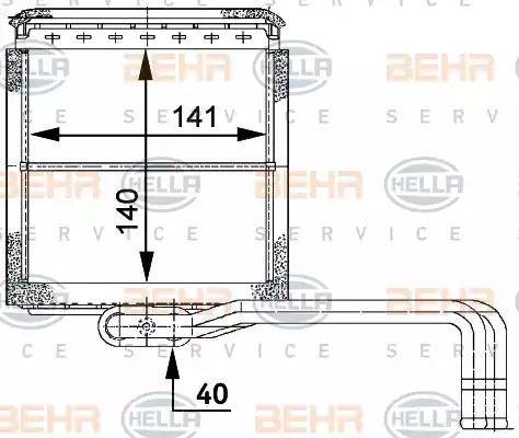 BEHR HELLA Service 8FH 351 312-041 - Теплообмінник, опалення салону autocars.com.ua