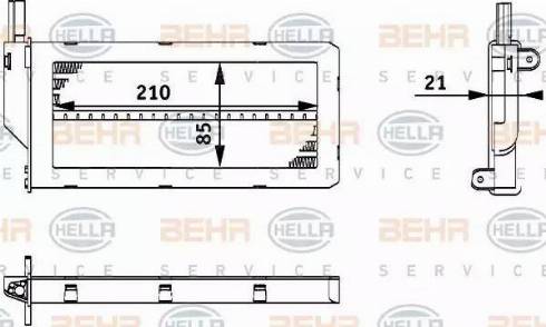 BEHR HELLA Service 8FH 351 312-121 - Теплообмінник, опалення салону autocars.com.ua