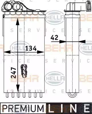 BEHR HELLA Service 8FH 351 312-131 - Теплообмінник, опалення салону autocars.com.ua