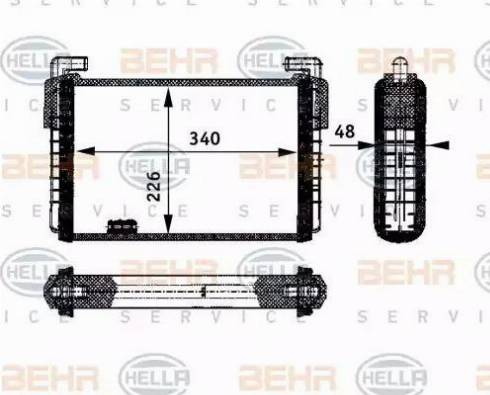 BEHR HELLA Service 8FH 351 312-371 - Теплообмінник, опалення салону autocars.com.ua