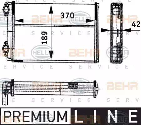 BEHR HELLA Service 8FH 351 312-421 - Теплообмінник, опалення салону autocars.com.ua