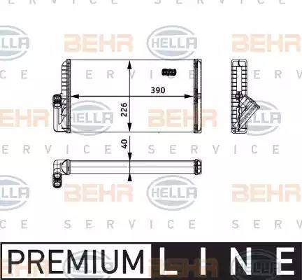 BEHR HELLA Service 8FH 351 312-541 - Теплообмінник, опалення салону autocars.com.ua