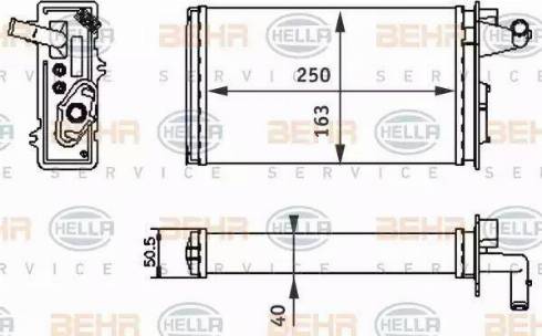 BEHR HELLA Service 8FH 351 313-041 - Теплообменник, отопление салона autodnr.net