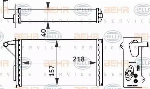 BEHR HELLA Service 8FH 351 313-061 - Теплообмінник, опалення салону autocars.com.ua