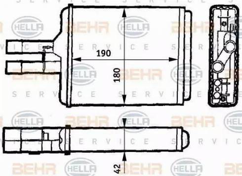 BEHR HELLA Service 8FH 351 313-141 - Теплообмінник, опалення салону autocars.com.ua