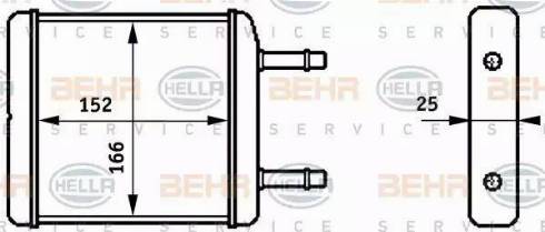 BEHR HELLA Service 8FH 351 313-181 - Теплообмінник, опалення салону autocars.com.ua