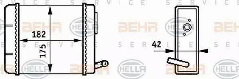 BEHR HELLA Service 8FH 351 313-211 - Теплообмінник, опалення салону autocars.com.ua