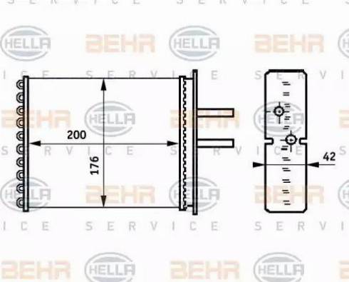 BEHR HELLA Service 8FH 351 313-381 - Теплообмінник, опалення салону autocars.com.ua