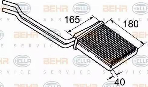 BEHR HELLA Service 8FH 351 313-411 - Теплообмінник, опалення салону autocars.com.ua