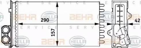 BEHR HELLA Service 8FH 351 313-441 - Теплообмінник, опалення салону autocars.com.ua