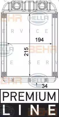 BEHR HELLA Service 8FH 351 315-351 - Теплообмінник, опалення салону autocars.com.ua