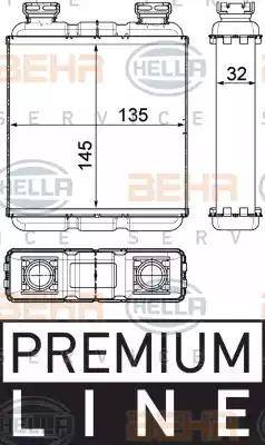 BEHR HELLA Service 8FH 351 315-481 - Теплообмінник, опалення салону autocars.com.ua