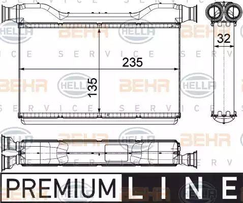 BEHR HELLA Service 8FH 351 315-491 - Теплообмінник, опалення салону autocars.com.ua