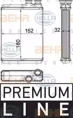 BEHR HELLA Service 8FH 351 315-501 - Теплообмінник, опалення салону autocars.com.ua