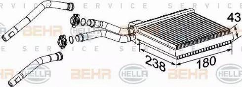 BEHR HELLA Service 8FH 351 315-631 - Теплообменник, отопление салона autodnr.net