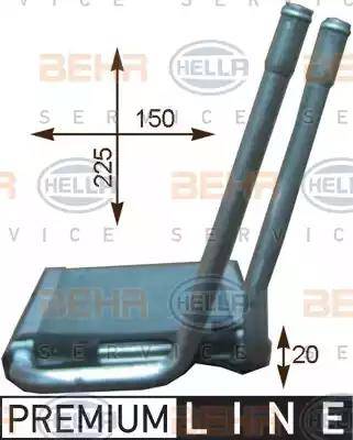 BEHR HELLA Service 8FH 351 315-681 - Теплообмінник, опалення салону autocars.com.ua